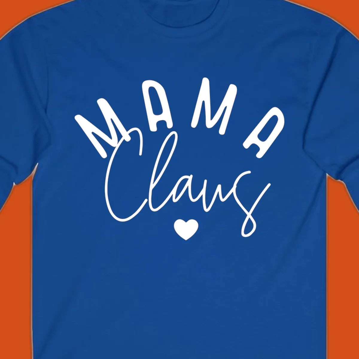 Mama Claus Christmas Heart design with text and a heart.