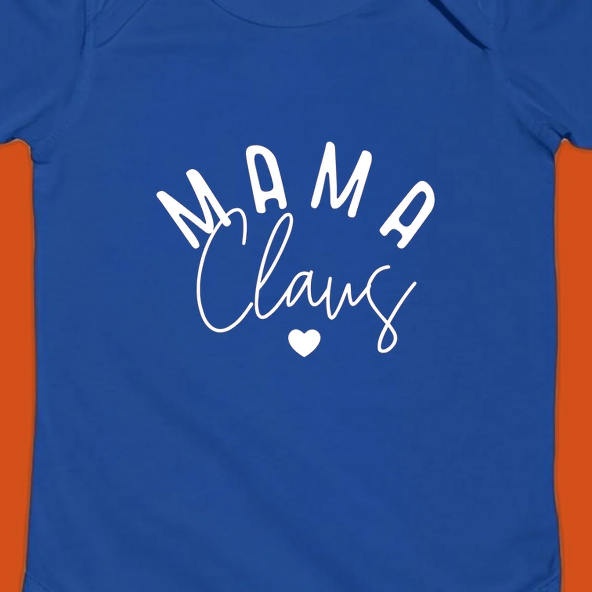 Mama Claus Christmas Heart design with text and a heart.