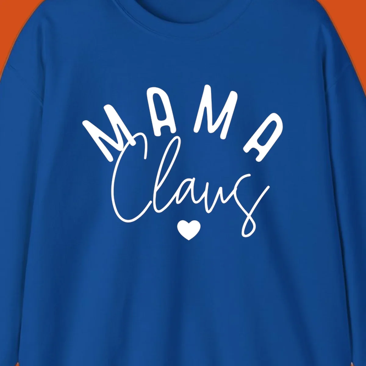 Mama Claus Christmas Heart design with text and a heart.