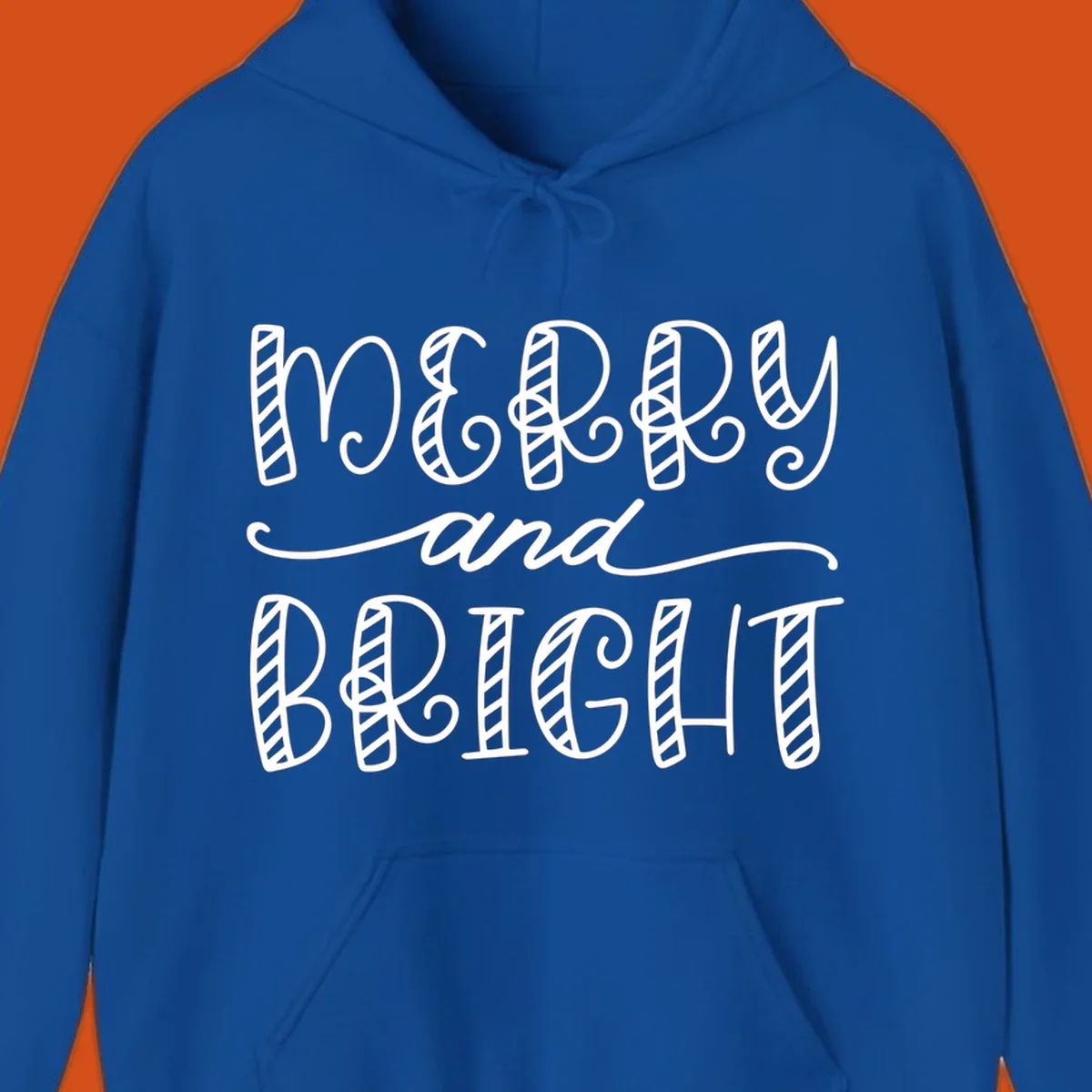 Merry and Bright holiday lettering in white on black, and black on white.