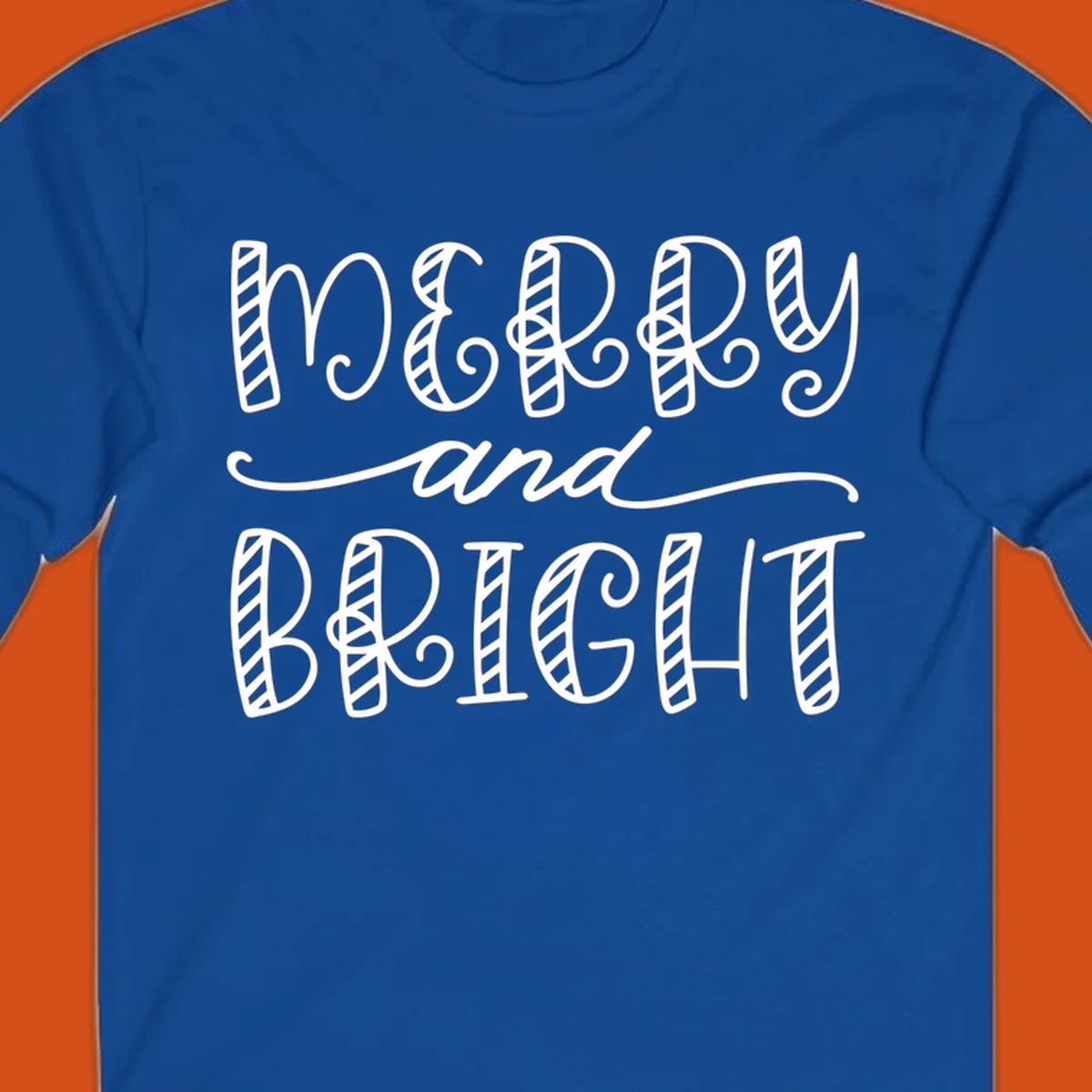 Merry and Bright holiday lettering in white on black, and black on white.