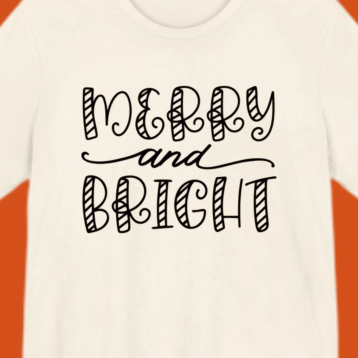 Merry and Bright holiday lettering in white on black, and black on white.