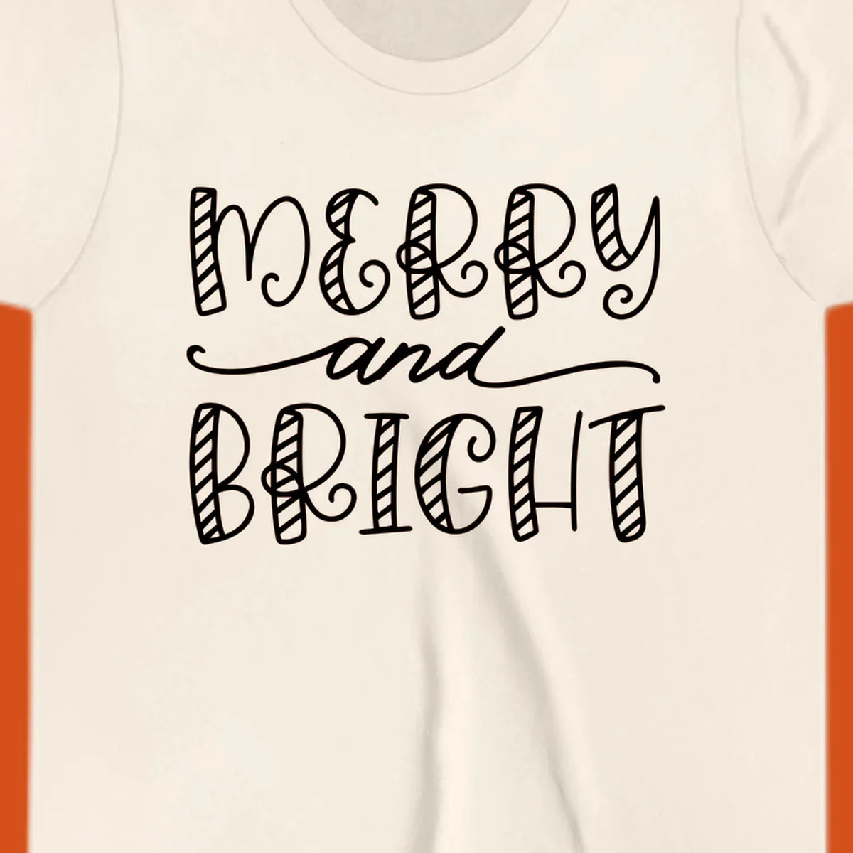 Merry and Bright holiday lettering in white on black, and black on white.
