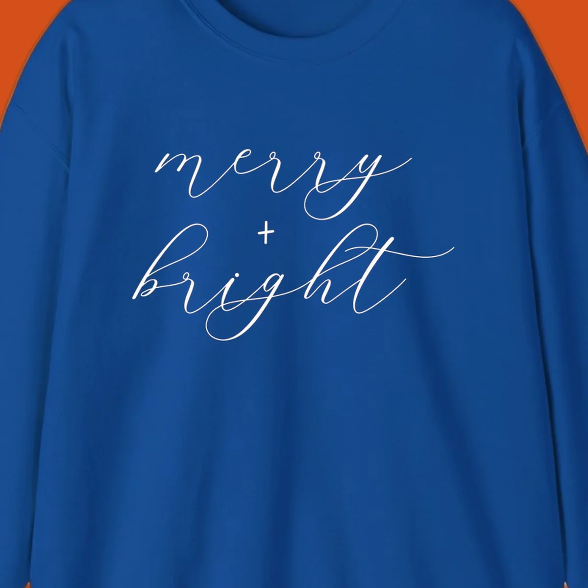 Merry and bright text in elegant script font for holiday.