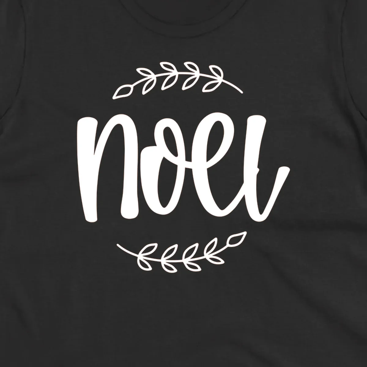Elegant christmas noel script with leafy branches.