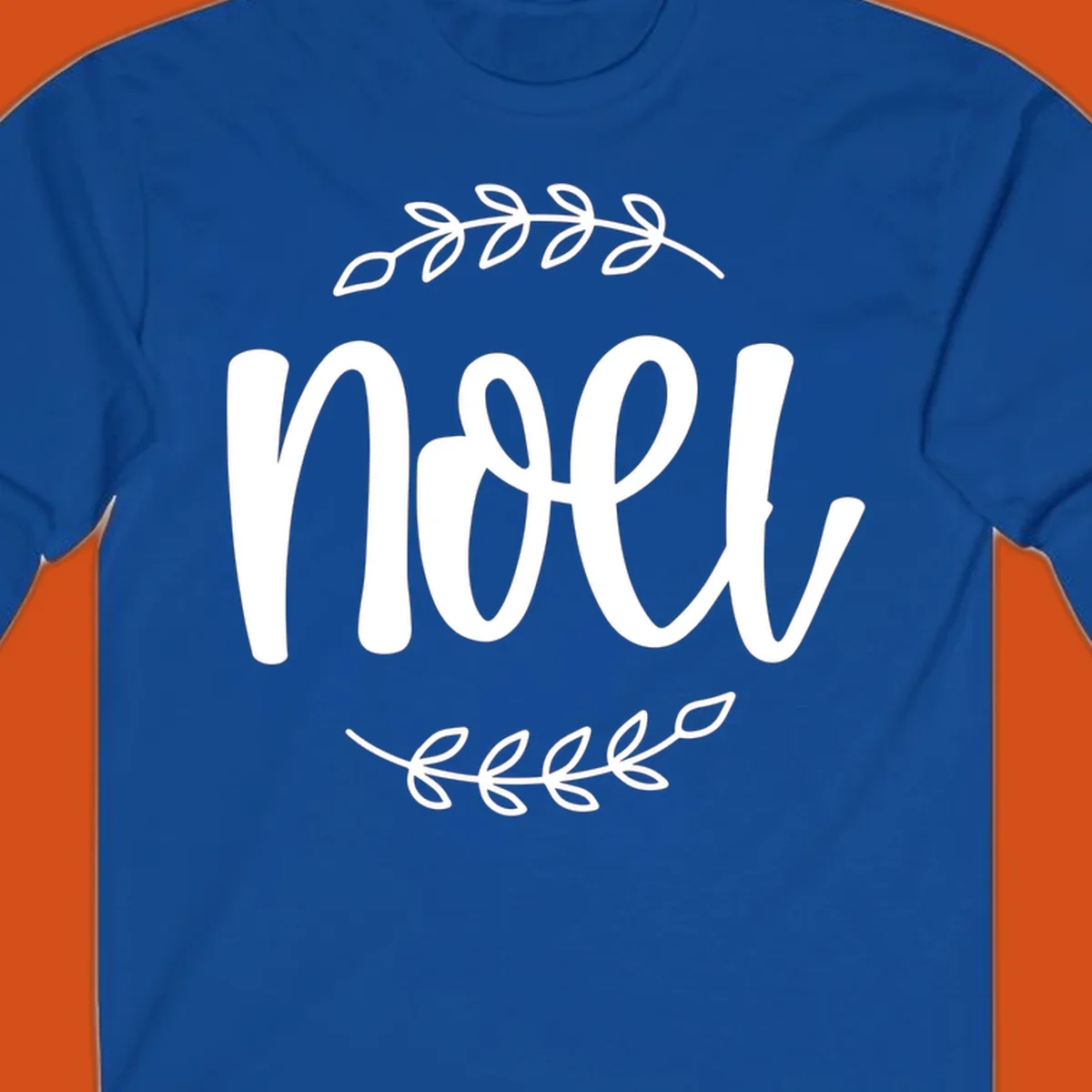 Elegant christmas noel script with leafy branches.
