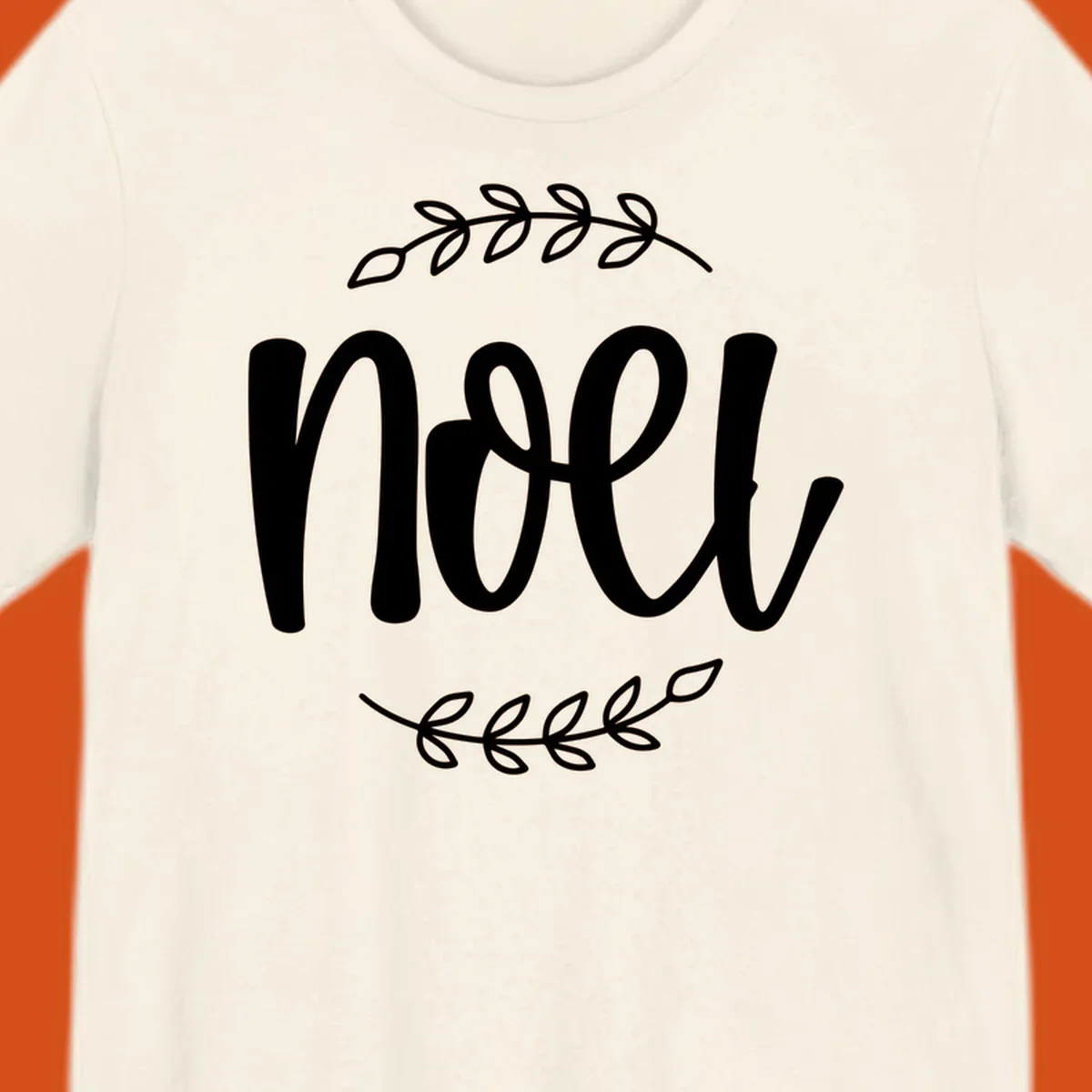 Elegant christmas noel script with leafy branches.
