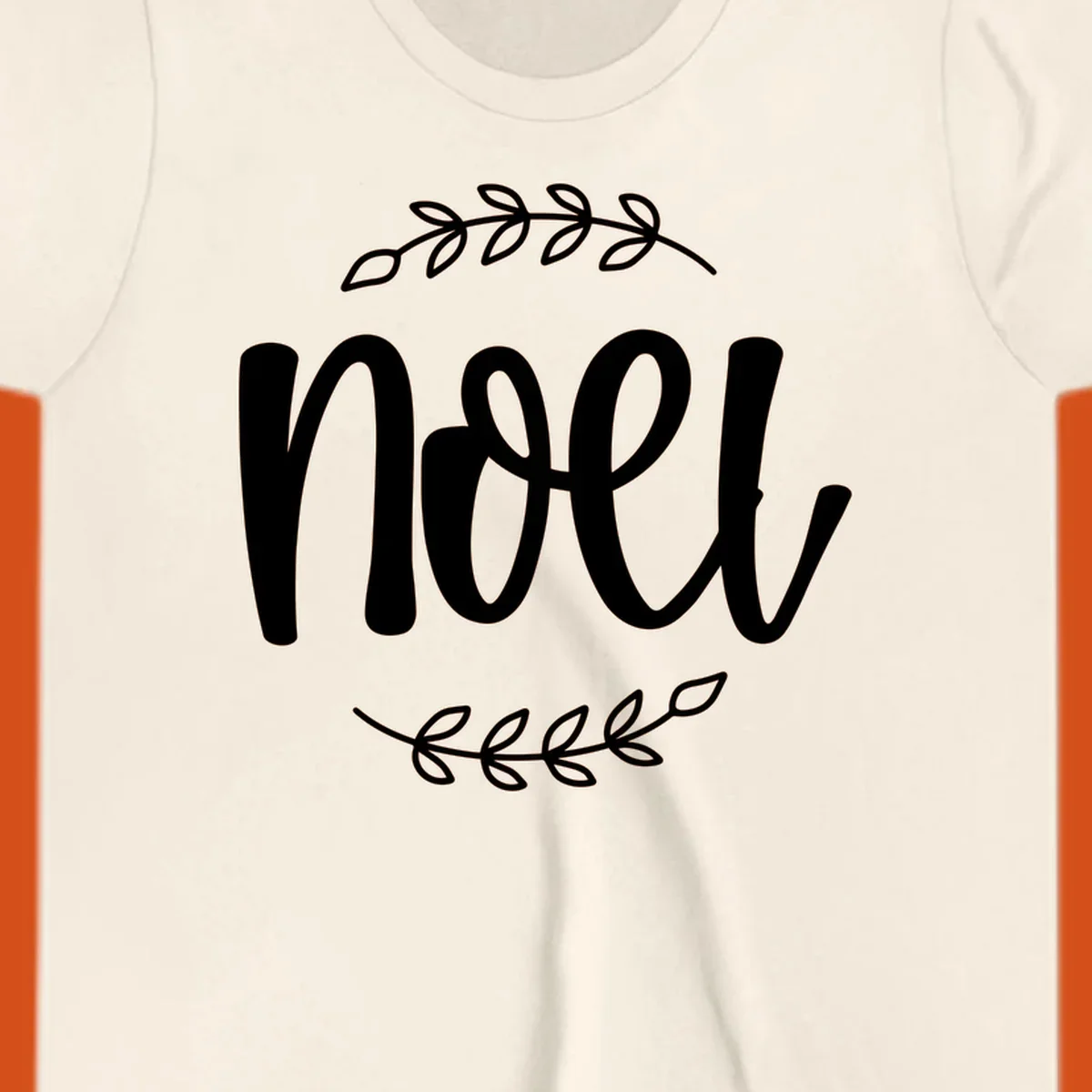 Elegant christmas noel script with leafy branches.