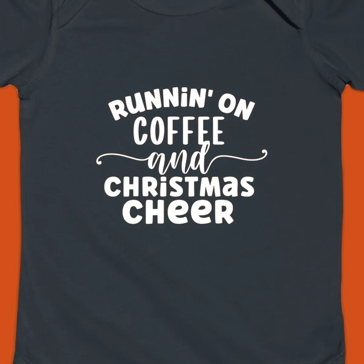 Running on coffee and christmas cheer typography design.