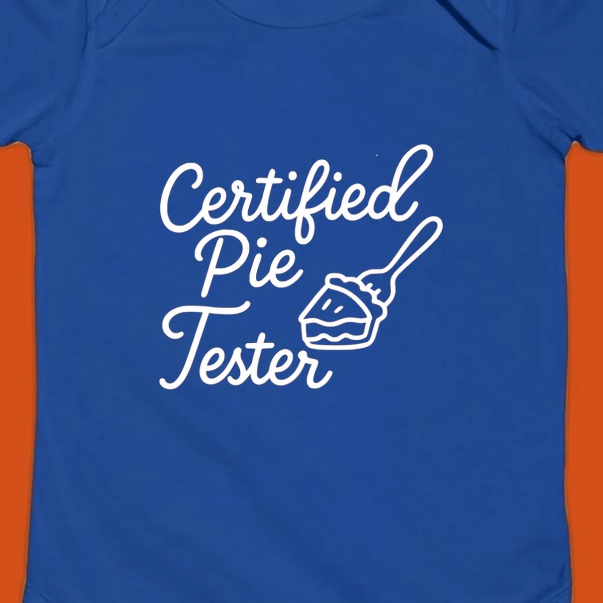Certified pie tester text with a fork lifting a slice of pie.