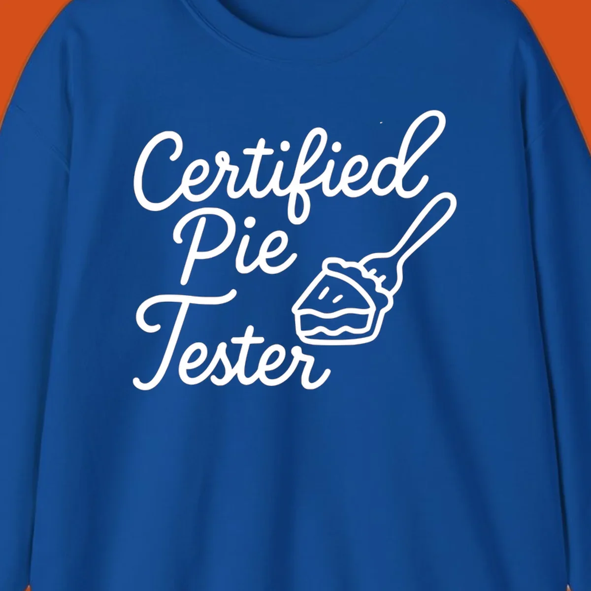 Certified pie tester text with a fork lifting a slice of pie.