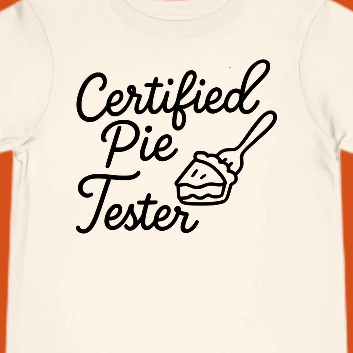 Certified pie tester text with a fork lifting a slice of pie.