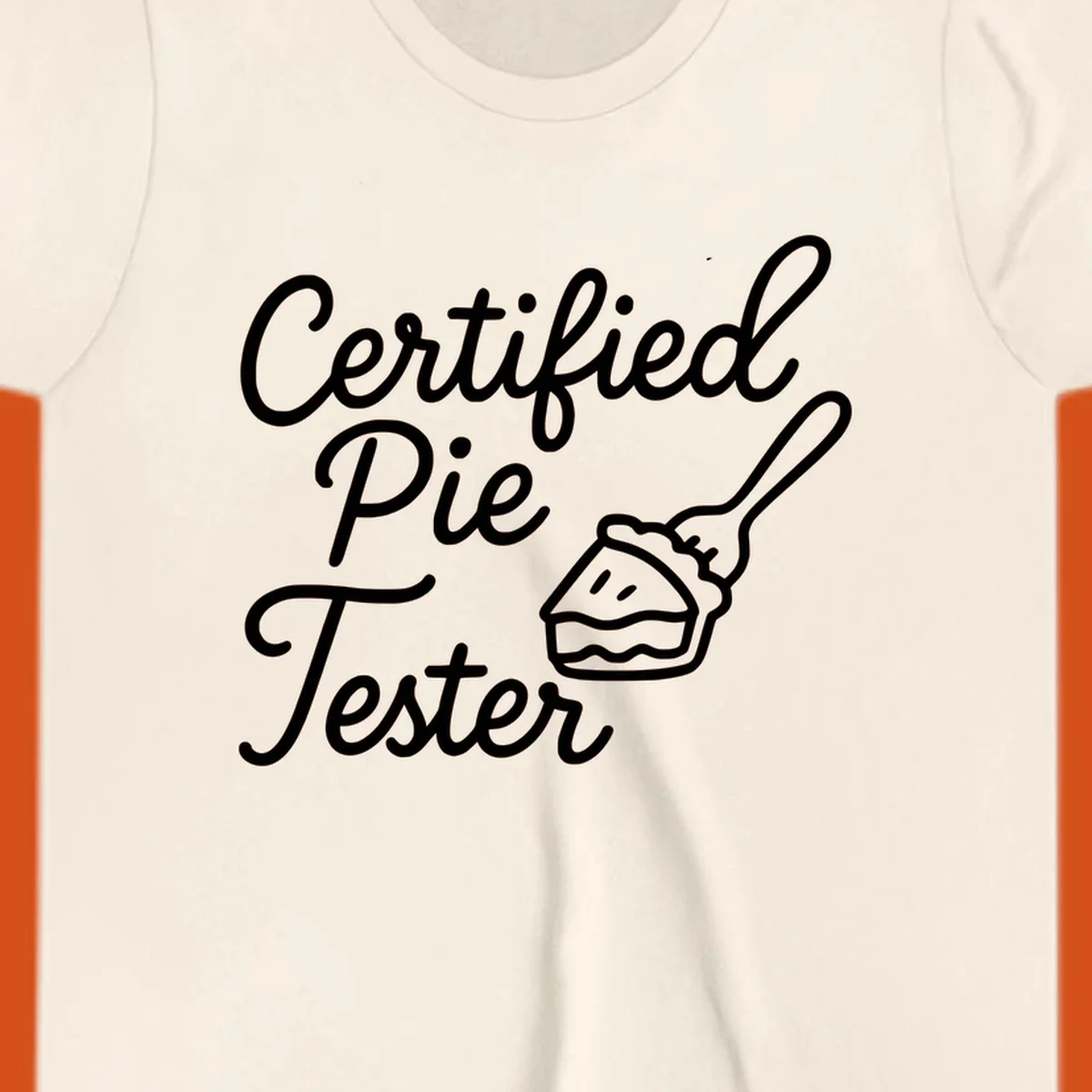 Certified pie tester text with a fork lifting a slice of pie.