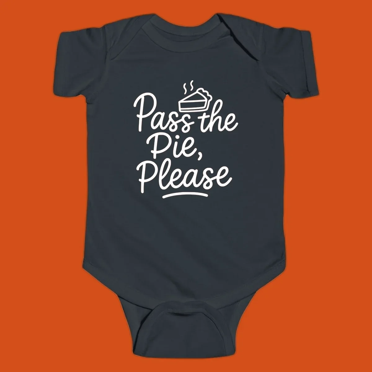Pass the Pie Please text with pie illustration, Thanksgiving theme.
