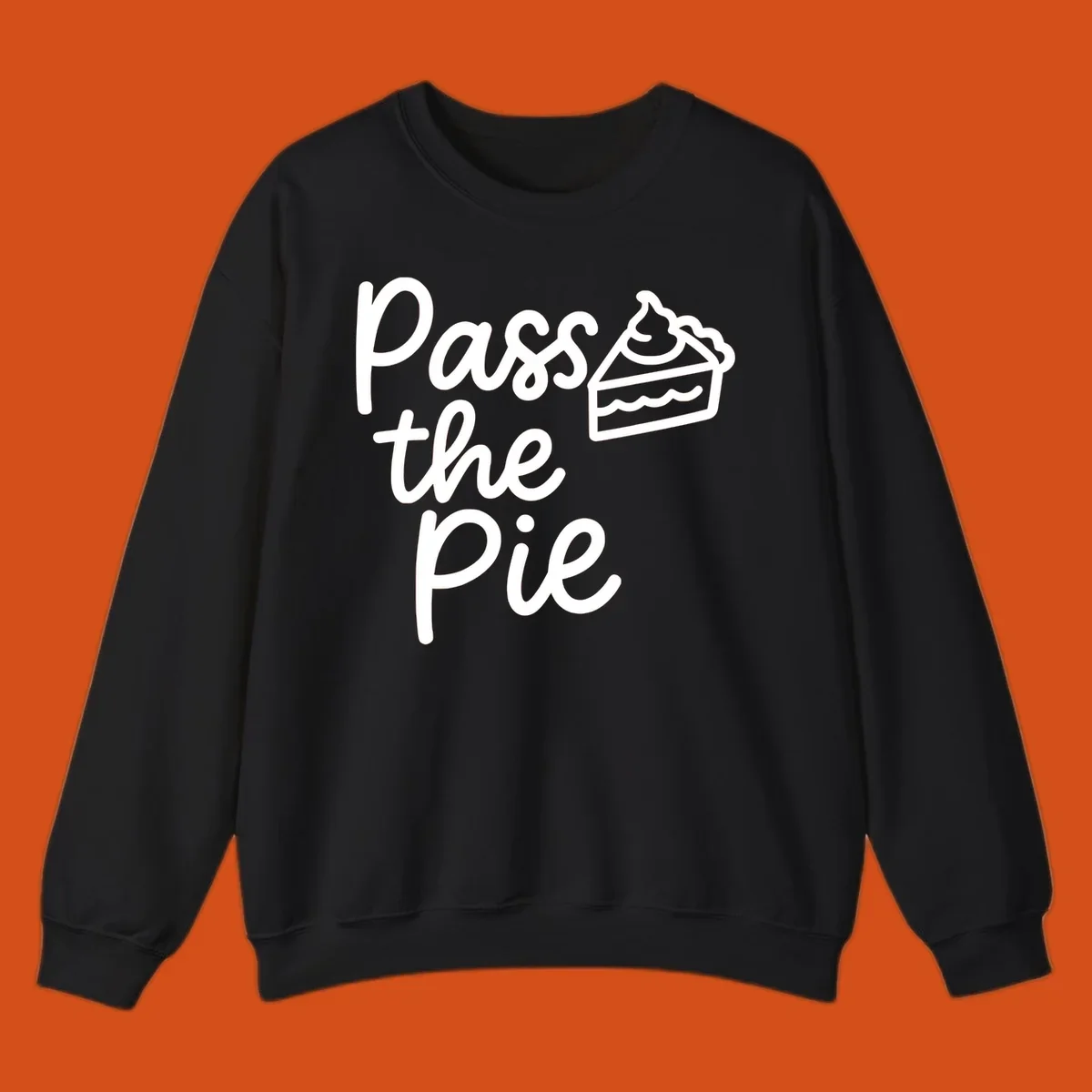 Pass the Pie text with a slice of pie illustration, typography design.