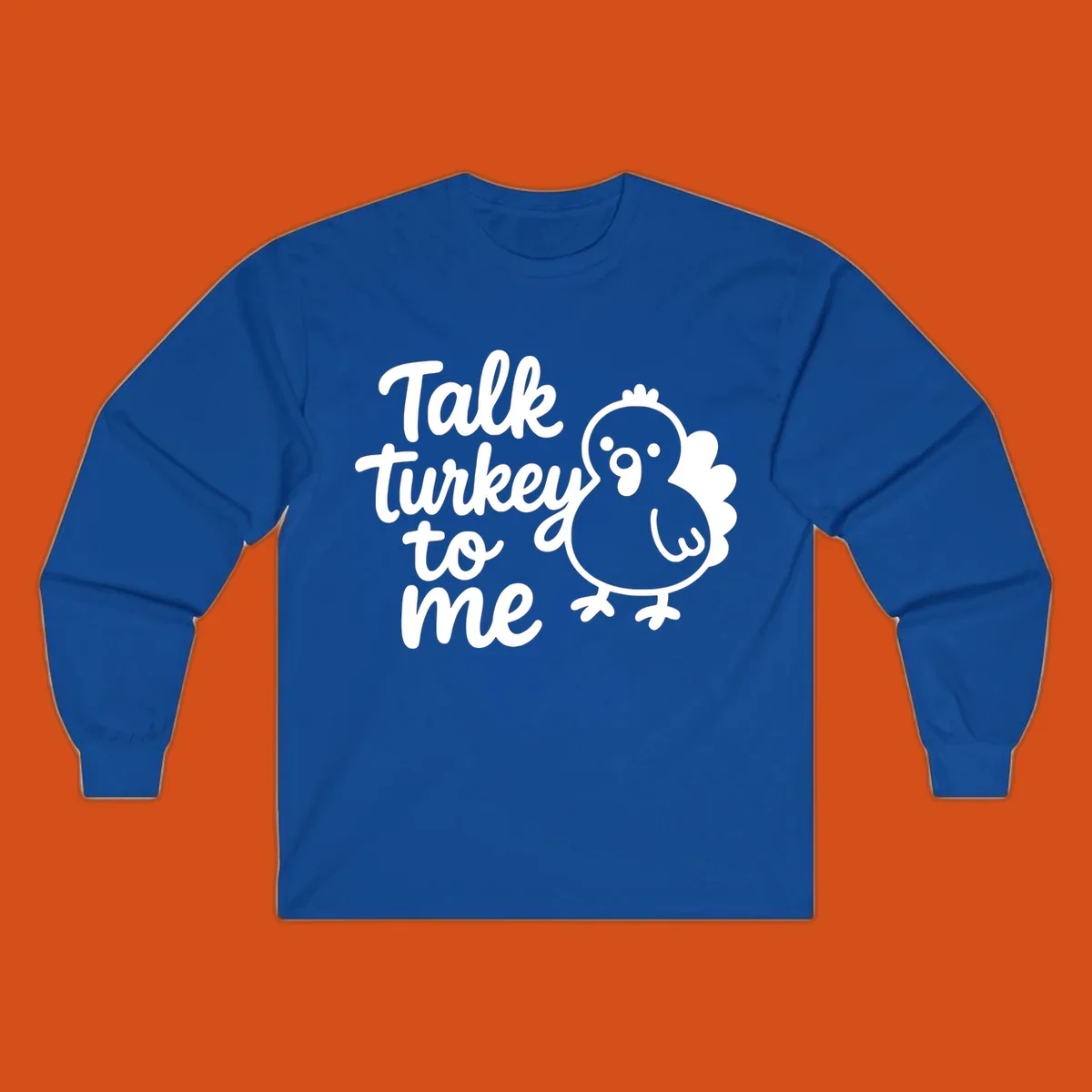 Illustration of a cartoon turkey next to the text 'Talk turkey to me'.