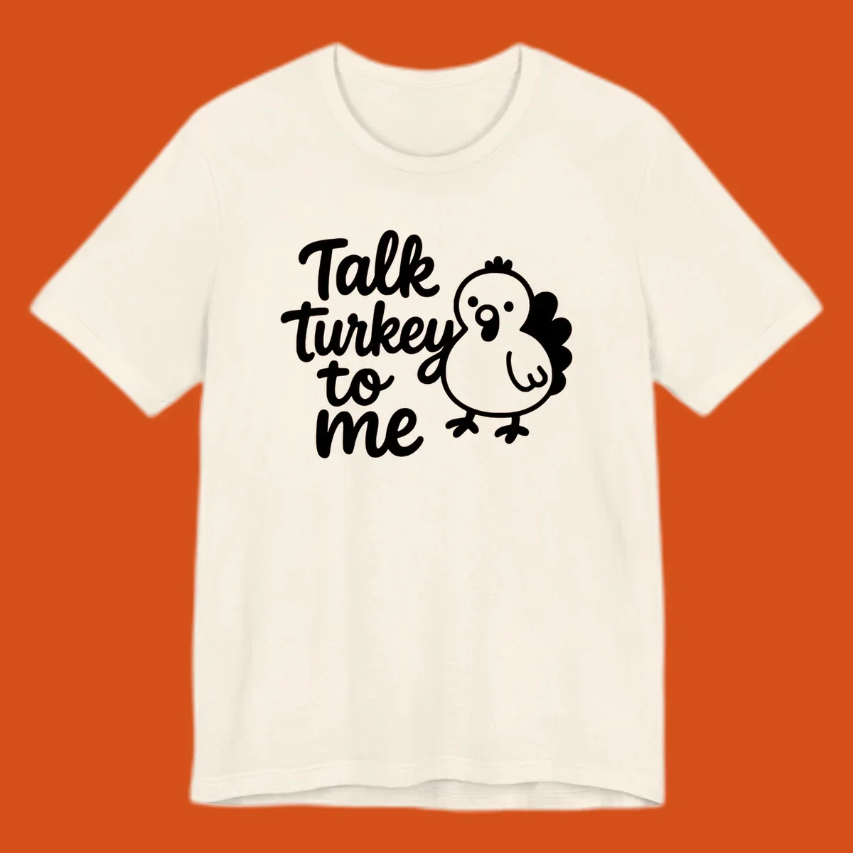 Illustration of a cartoon turkey next to the text 'Talk turkey to me'.