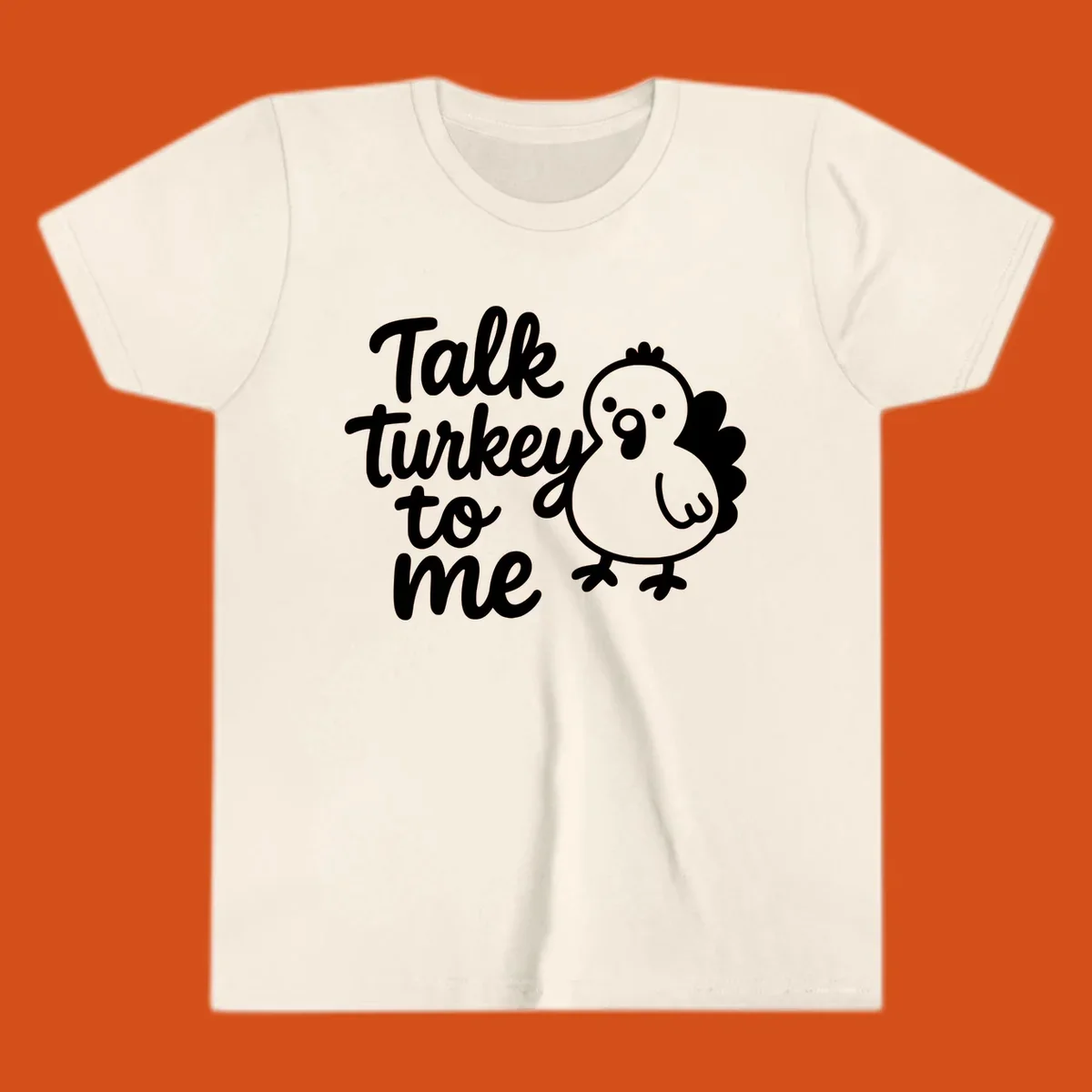 Illustration of a cartoon turkey next to the text 'Talk turkey to me'.
