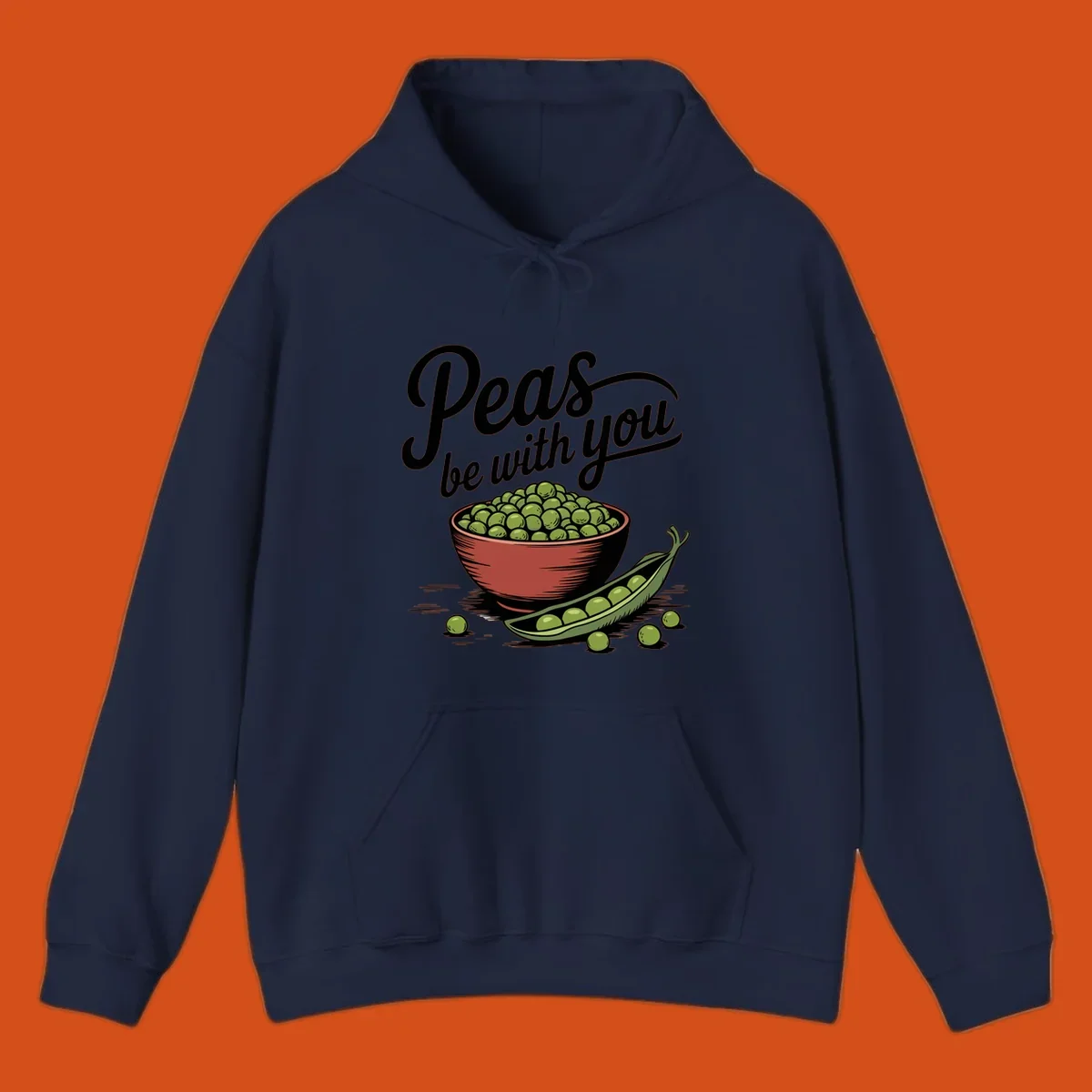 Peas be with you pun graphic with a bowl and pod of peas.