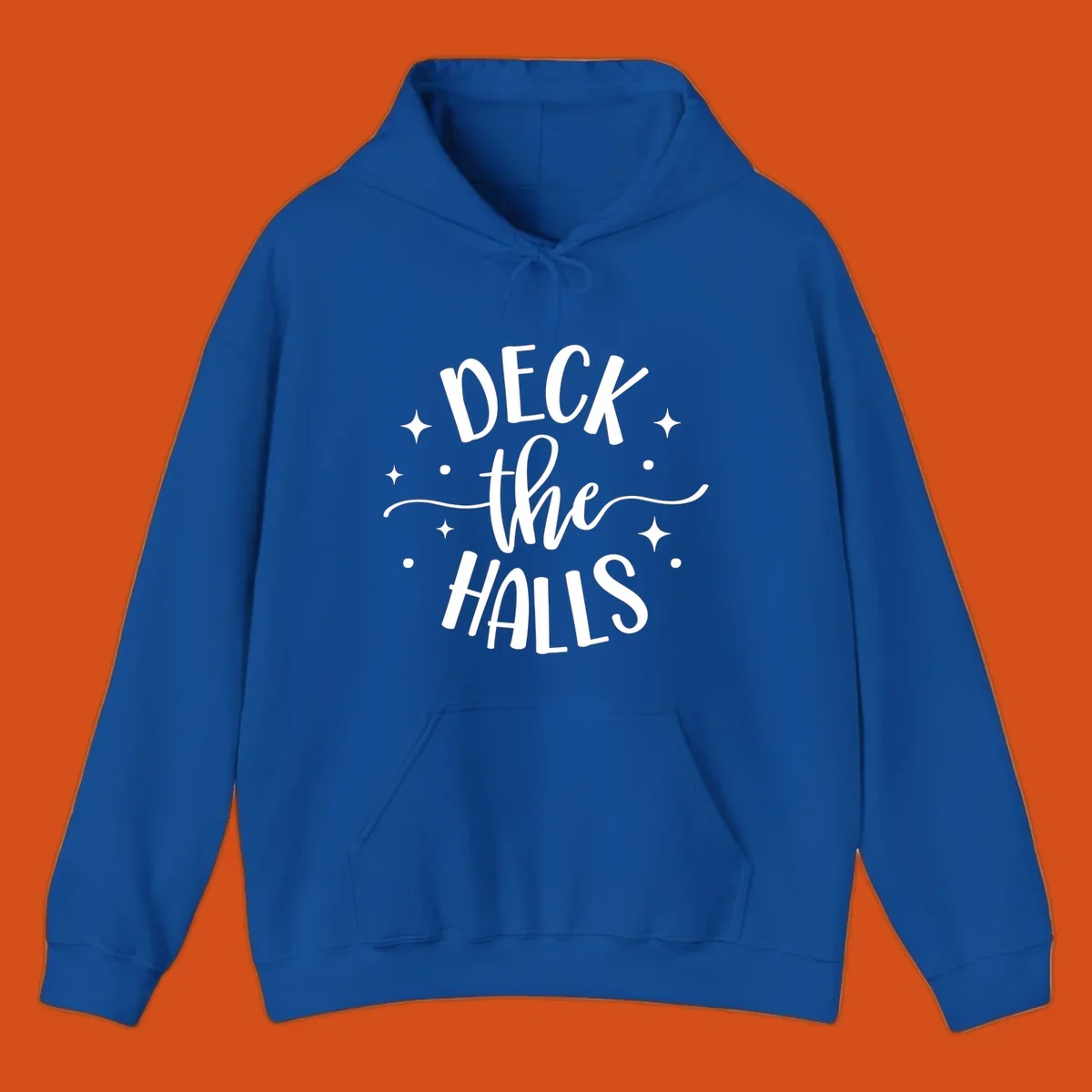 Deck the halls christmas typography design with stars and dots.
