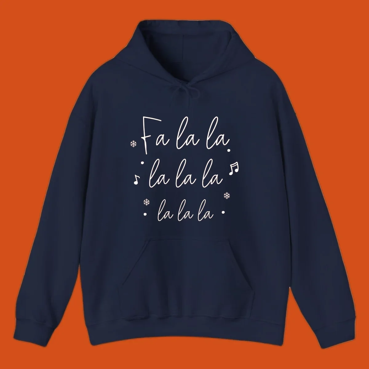 Fa la la Christmas carol lyrics with snowflakes and music notes