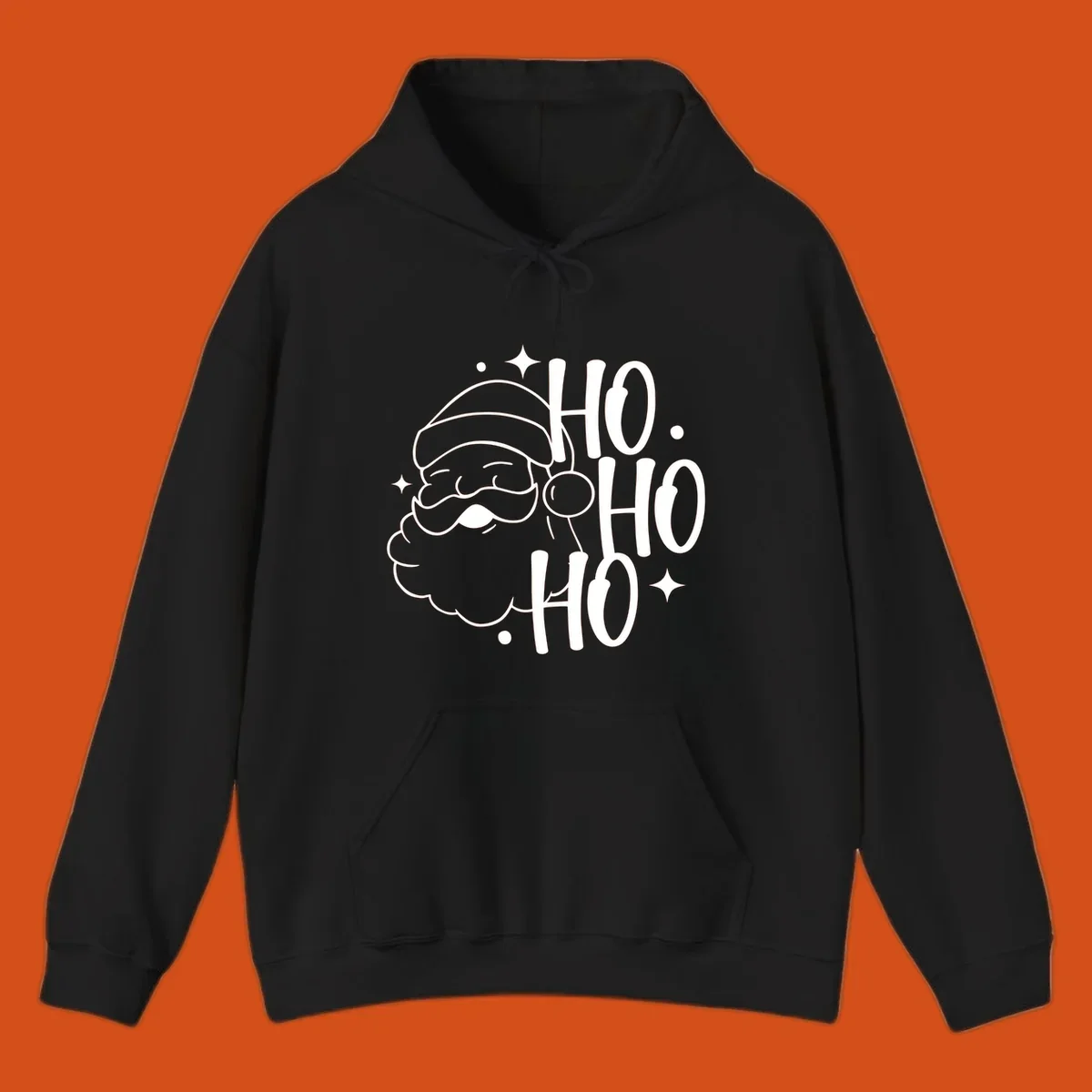 Santa Claus with 'HO HO HO' text for Christmas holiday.