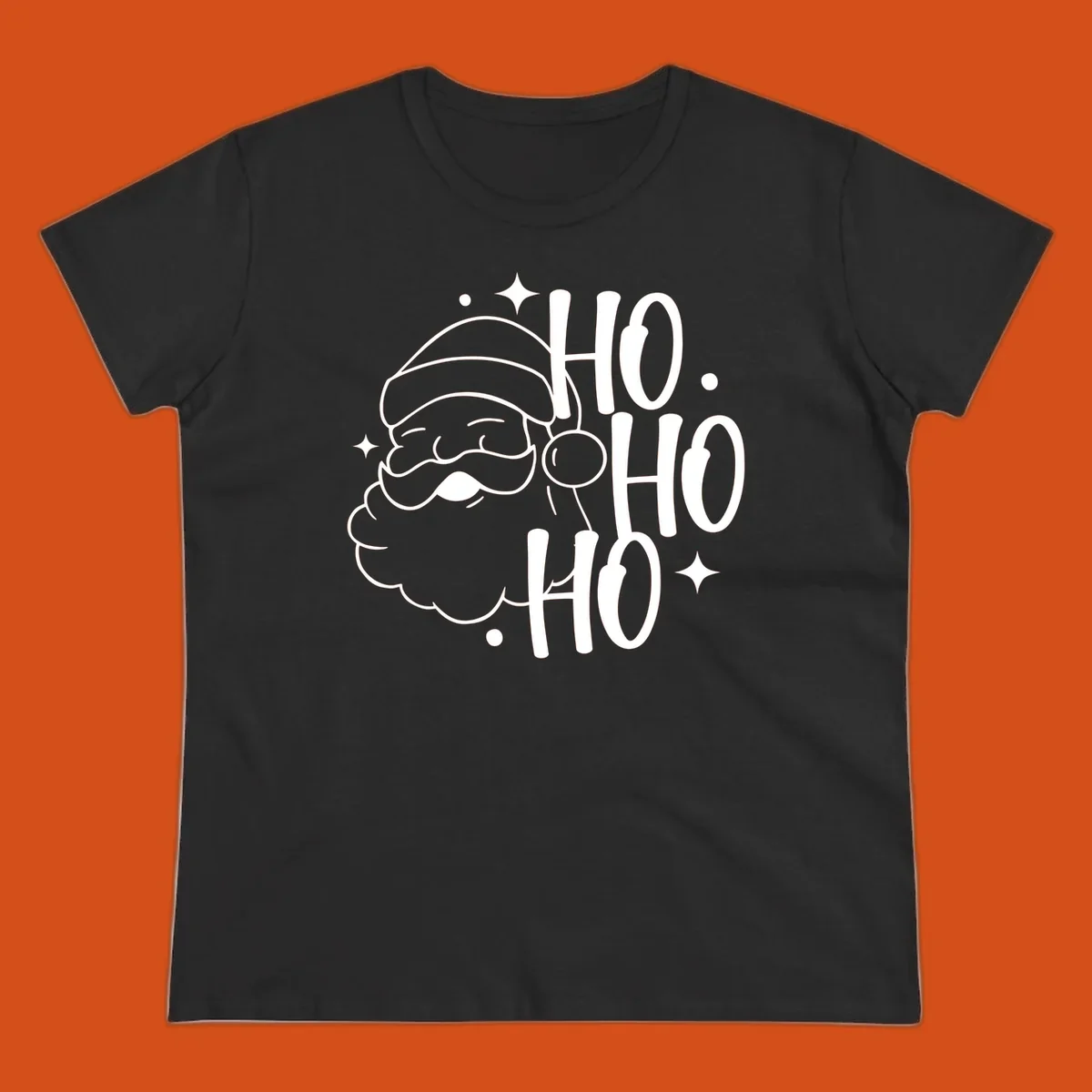 Santa Claus with 'HO HO HO' text for Christmas holiday.