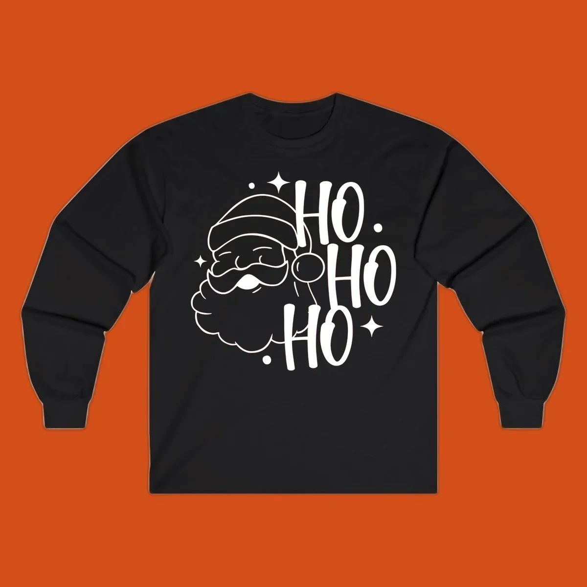Santa Claus with 'HO HO HO' text for Christmas holiday.
