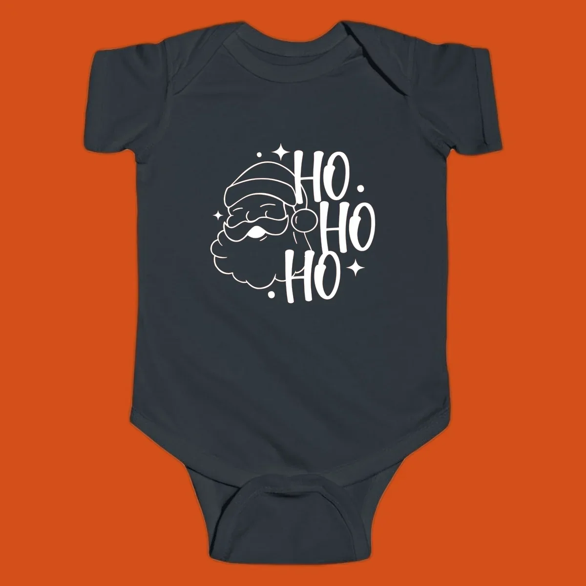 Santa Claus with 'HO HO HO' text for Christmas holiday.