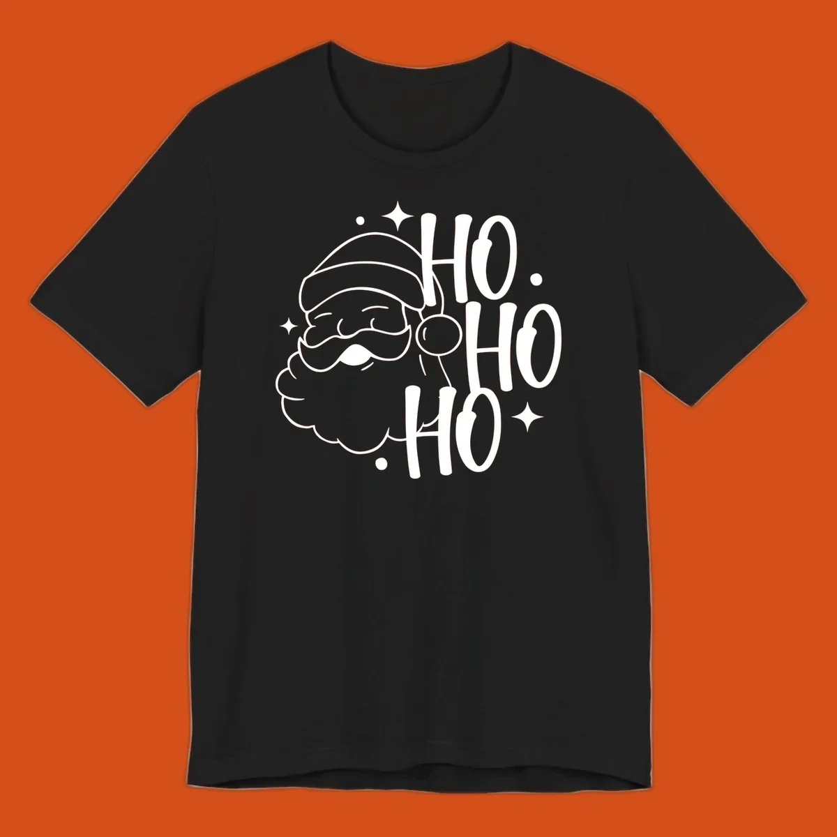 Santa Claus with 'HO HO HO' text for Christmas holiday.