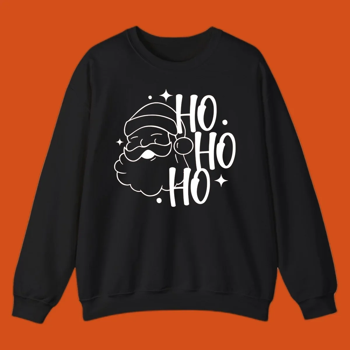 Santa Claus with 'HO HO HO' text for Christmas holiday.