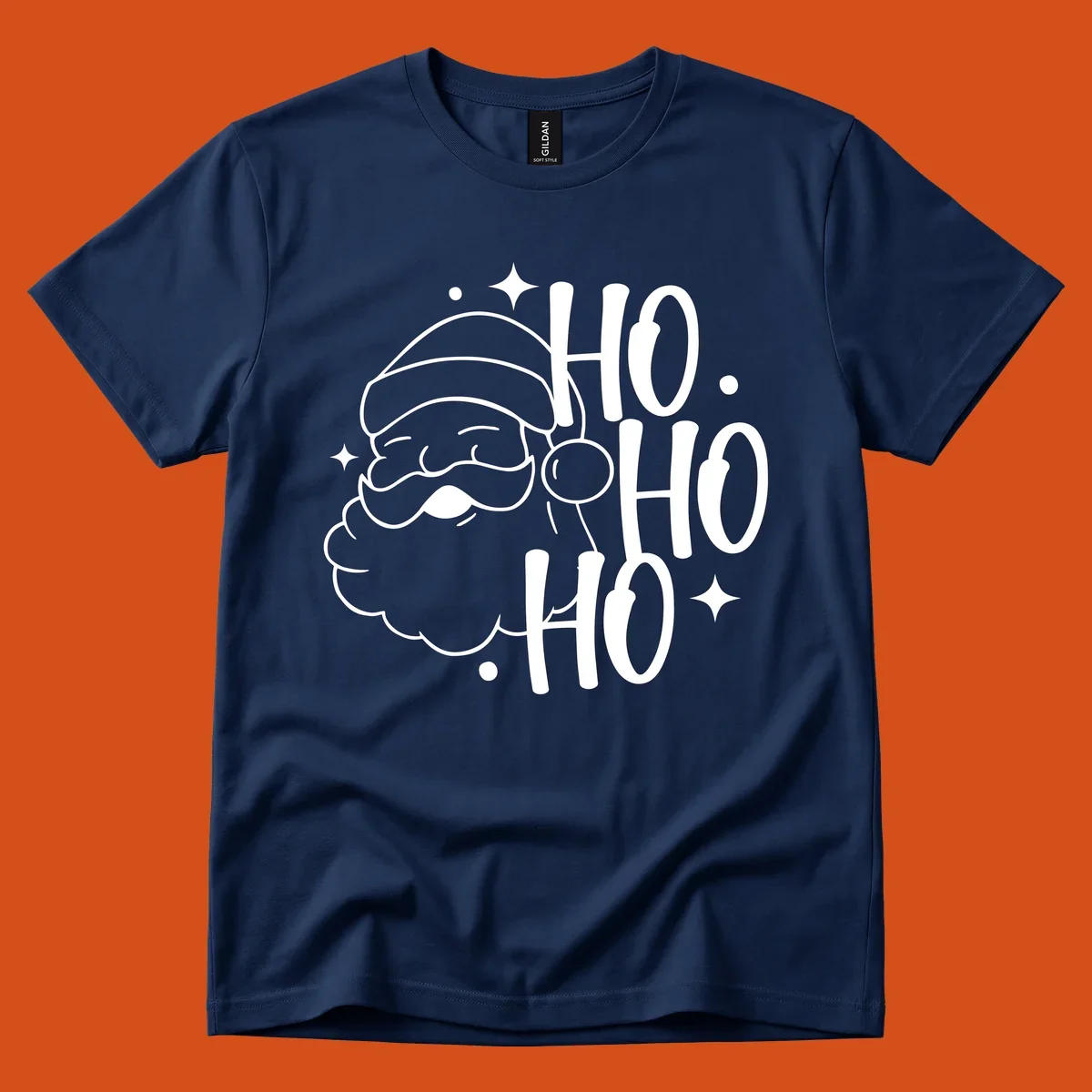 Santa Claus with 'HO HO HO' text for Christmas holiday.