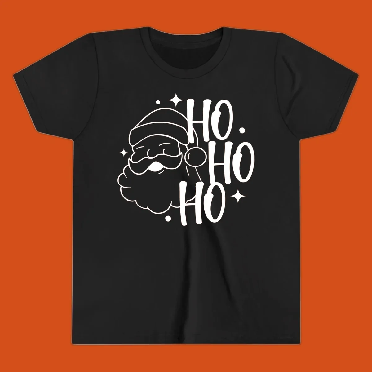 Santa Claus with 'HO HO HO' text for Christmas holiday.