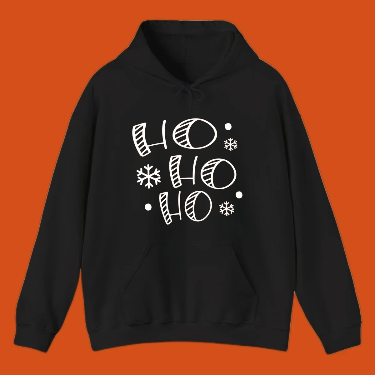 Ho ho ho christmas text with snowflakes pattern