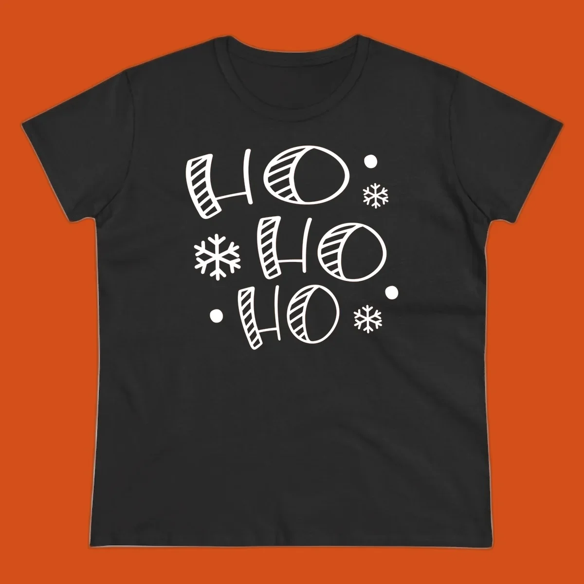 Ho ho ho christmas text with snowflakes pattern
