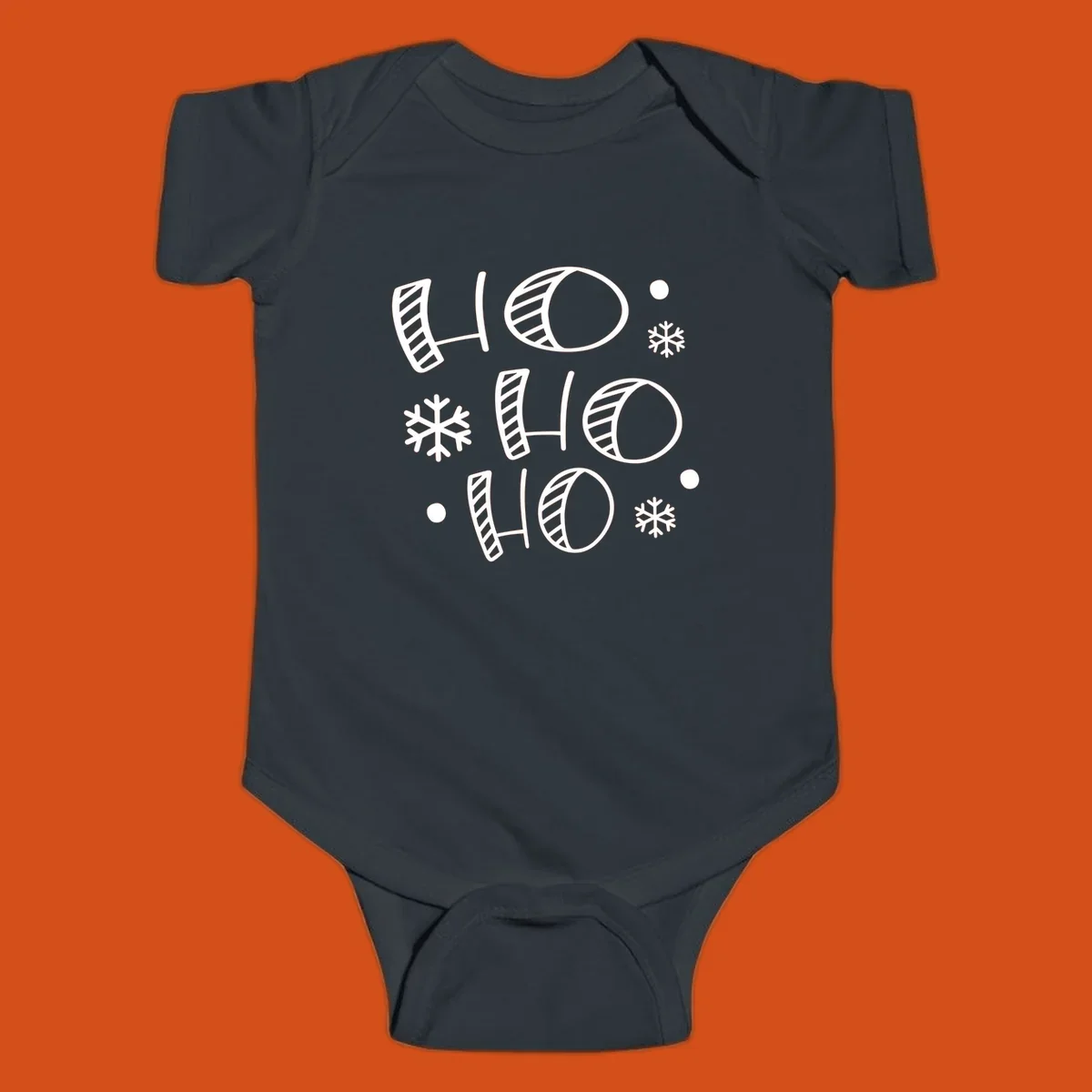 Ho ho ho christmas text with snowflakes pattern