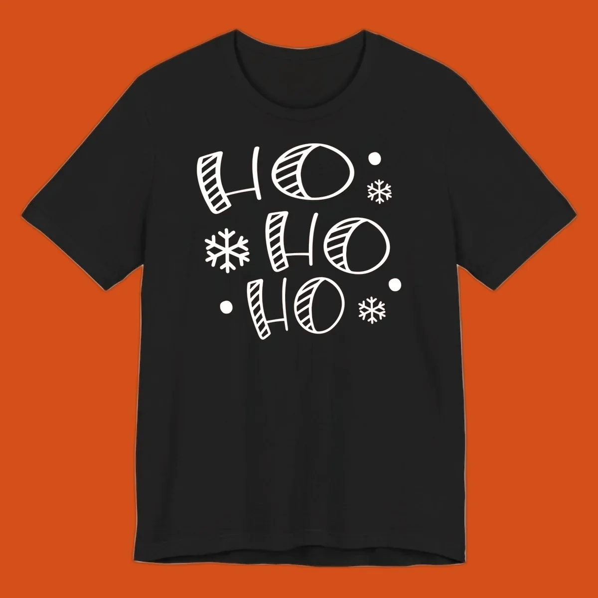 Ho ho ho christmas text with snowflakes pattern