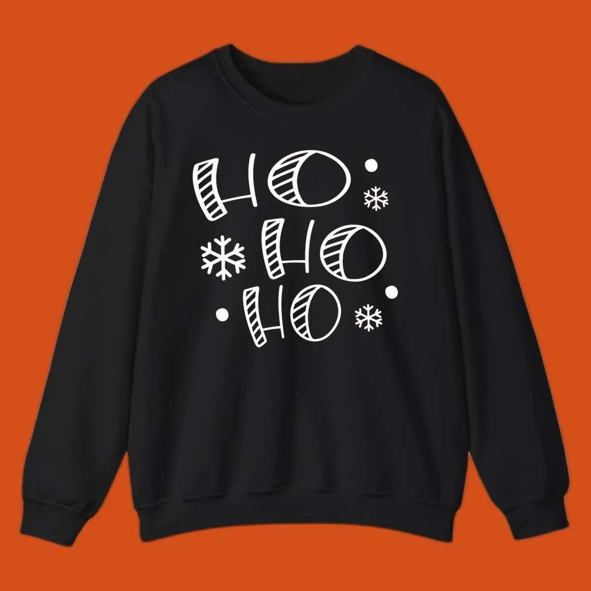 Ho ho ho christmas text with snowflakes pattern