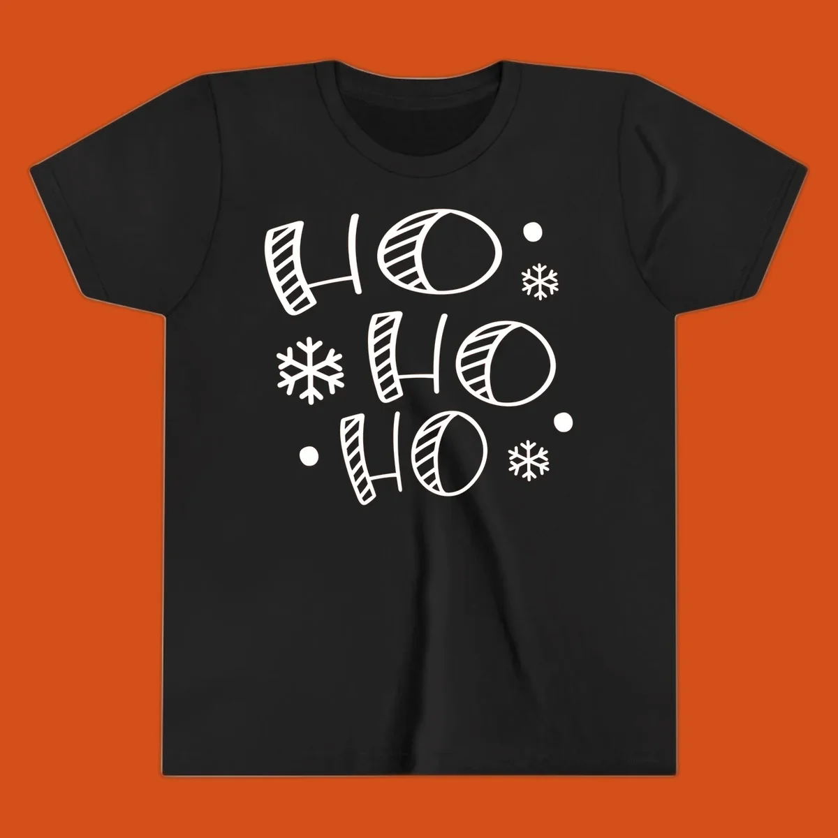 Ho ho ho christmas text with snowflakes pattern