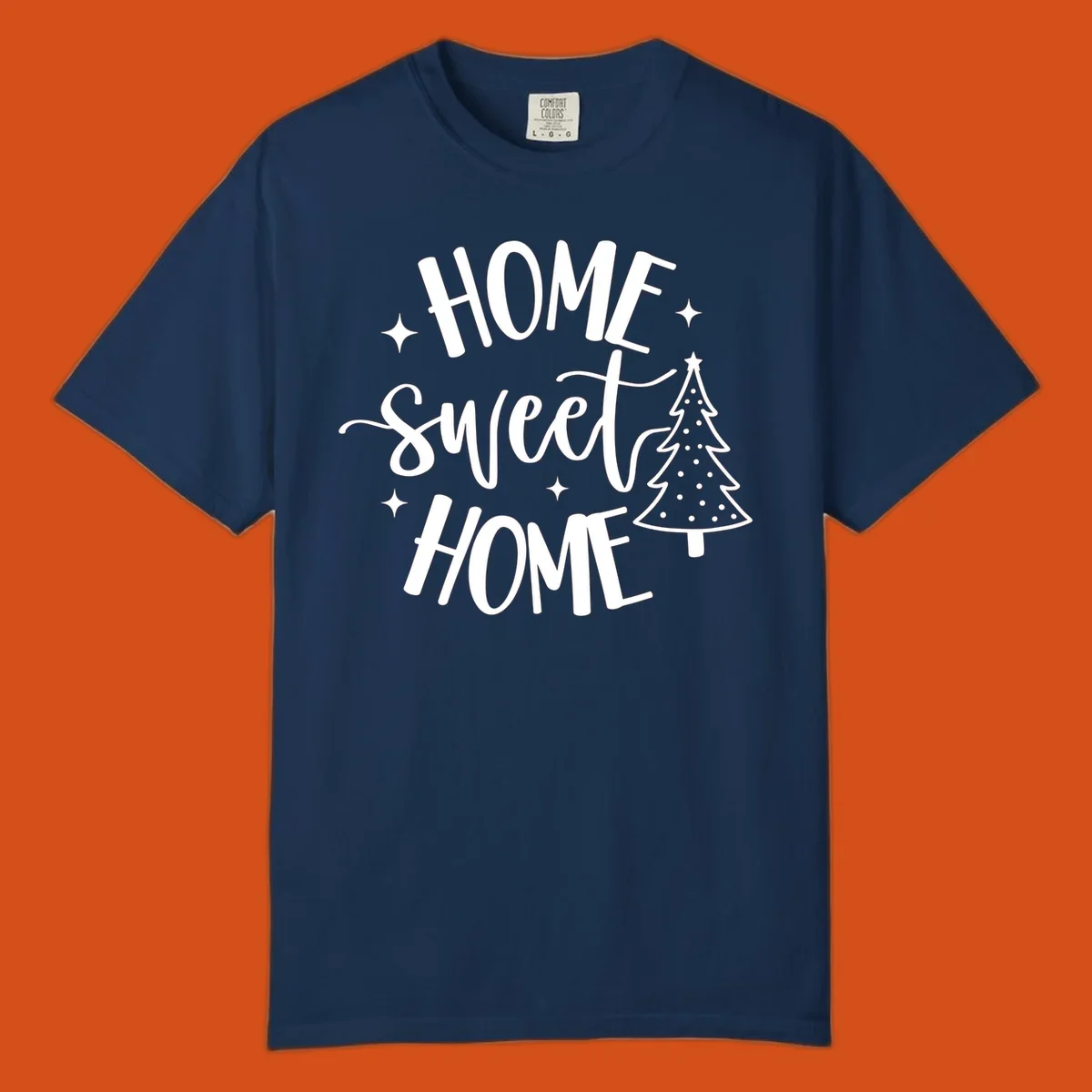 Home sweet home holiday christmas tree text design