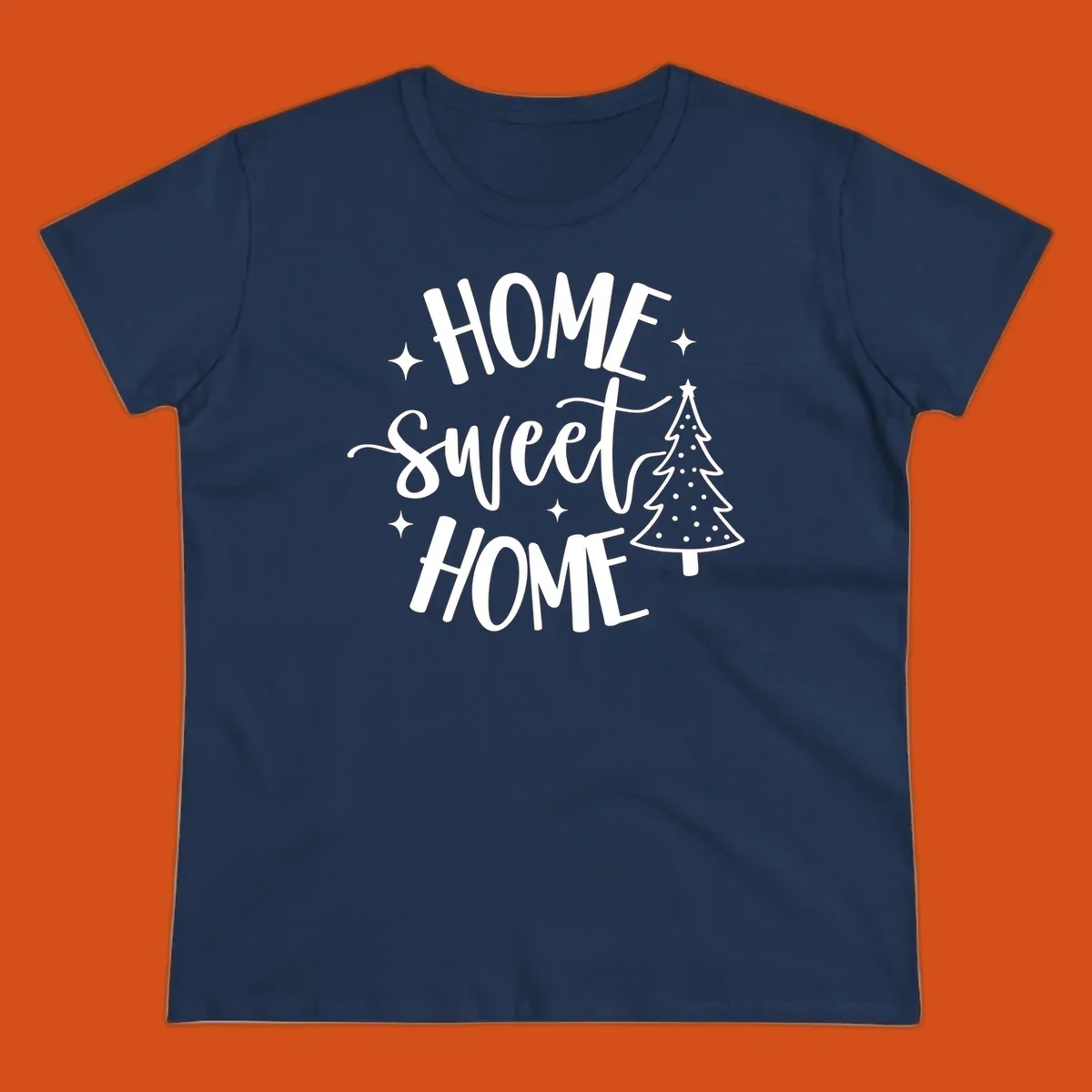 Home sweet home holiday christmas tree text design
