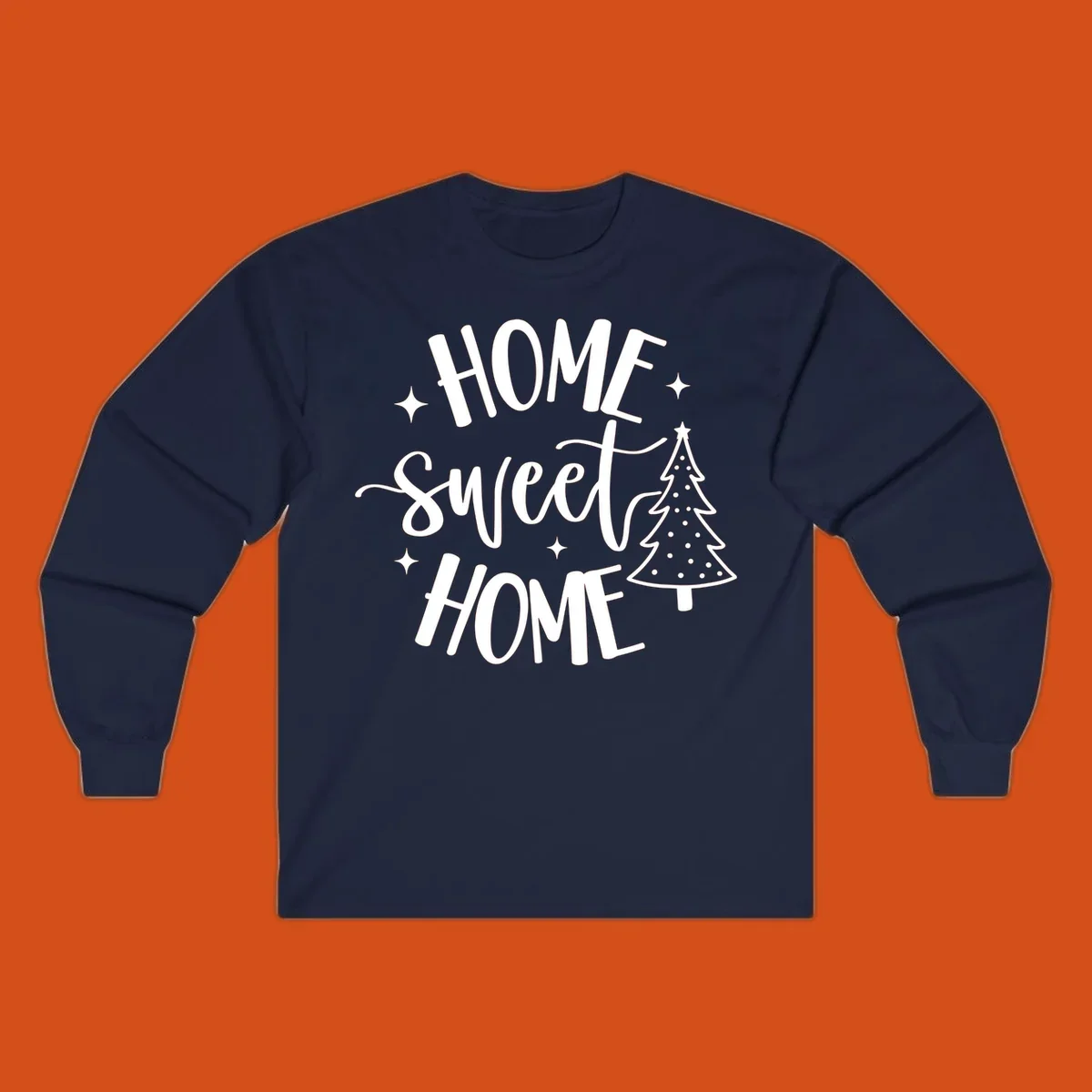 Home sweet home holiday christmas tree text design