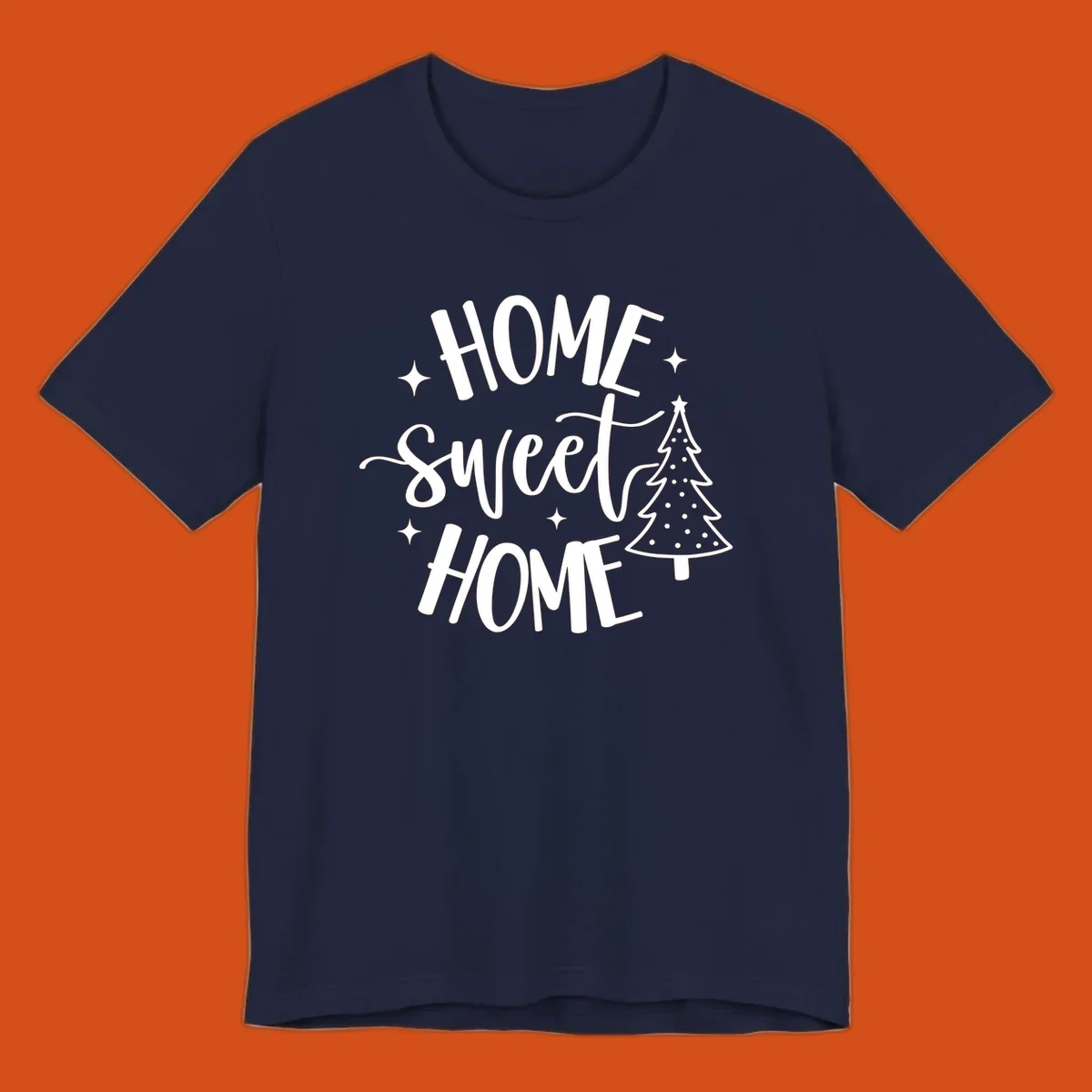 Home sweet home holiday christmas tree text design