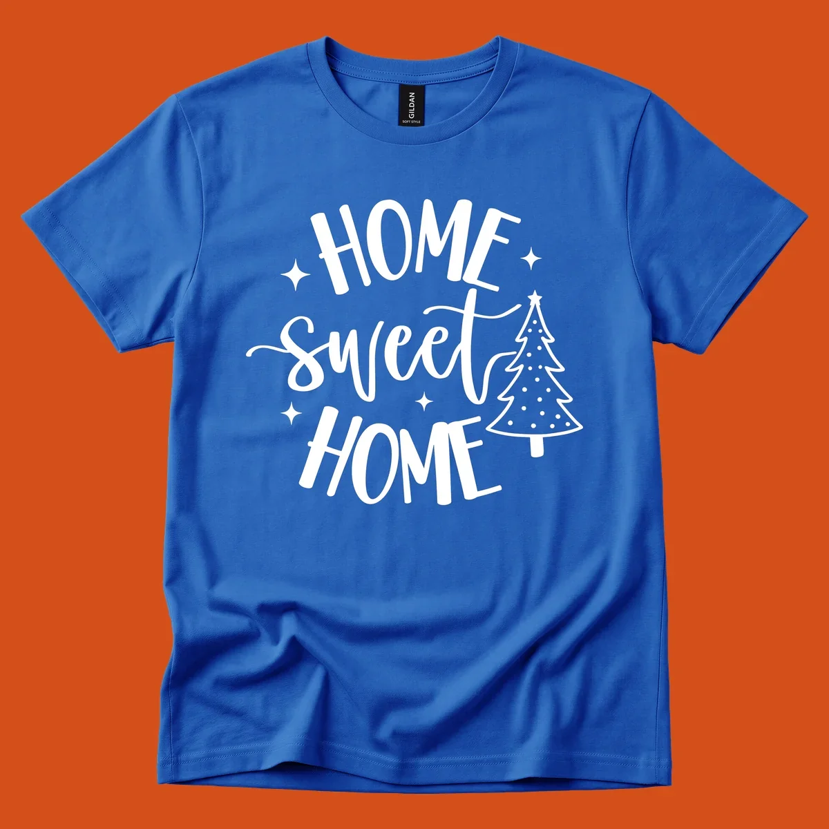 Home sweet home holiday christmas tree text design