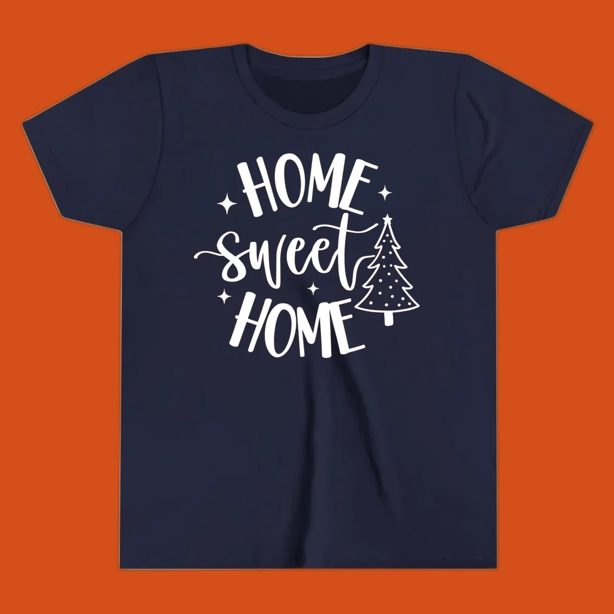 Home sweet home holiday christmas tree text design