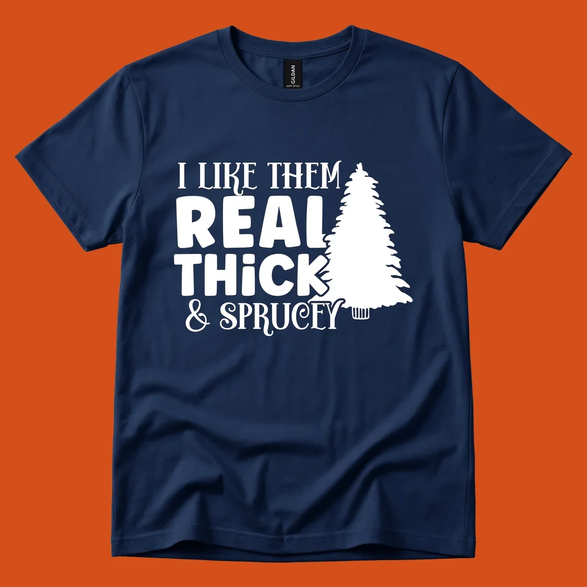 I like them real thick and sprucey christmas phrase with a christmas tree graphic.