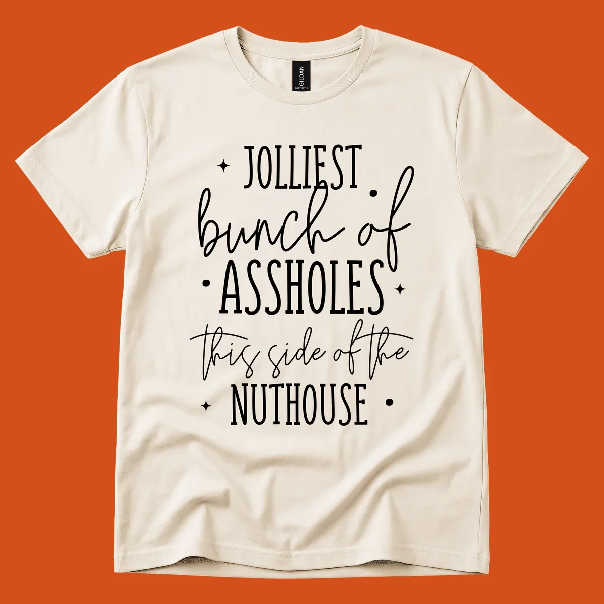 Jolliests Bunch of Assholes Nuthouse typography design.