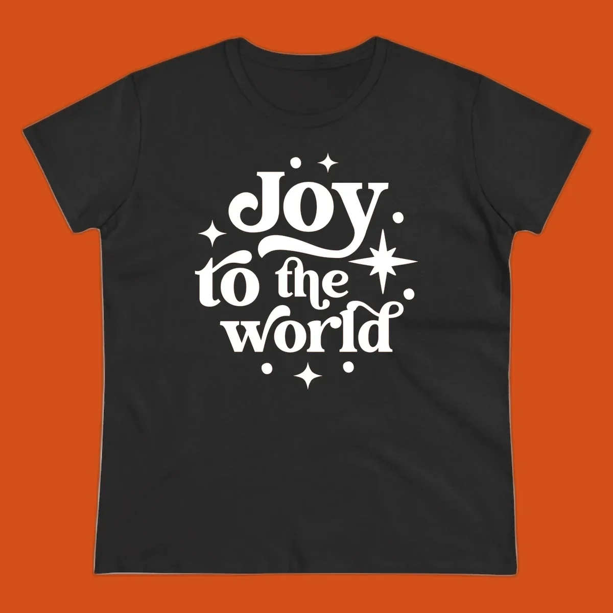 Joy to the world typography design with retro stars and dots.