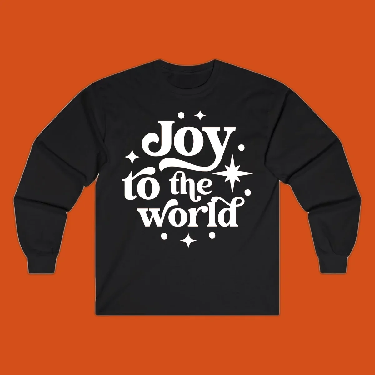 Joy to the world typography design with retro stars and dots.