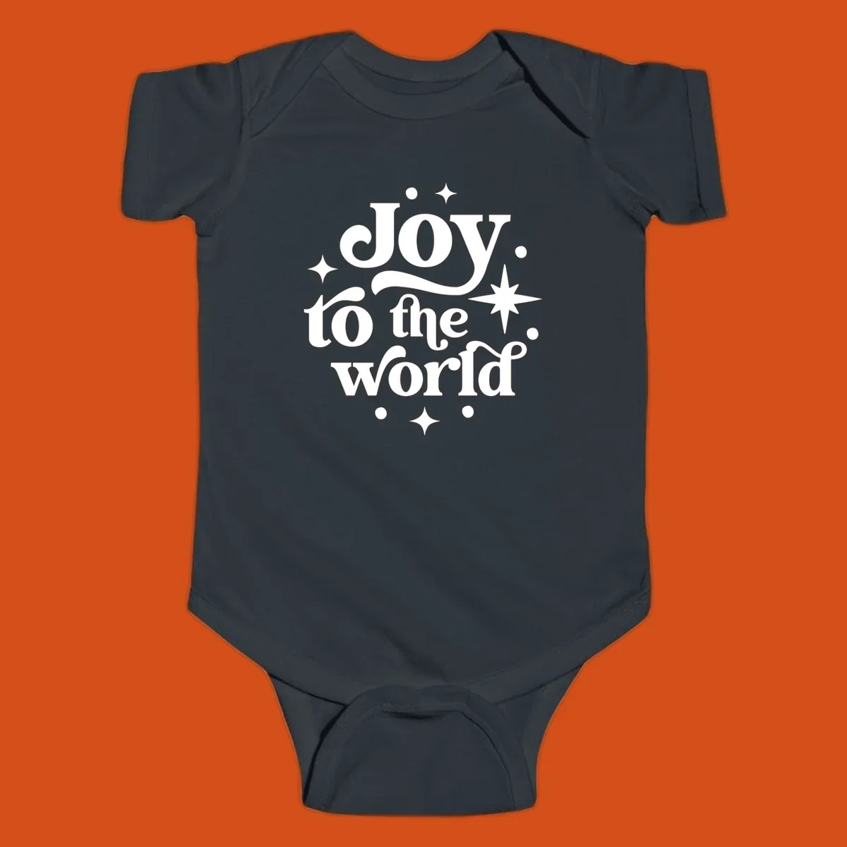 Joy to the world typography design with retro stars and dots.